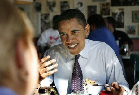 President Obama at Pamela's P&G Diner in Pittsburgh, PA