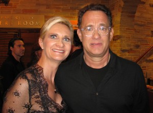 Tom Hanks with Sophie Gayot after the reading of The Comedy of Errors