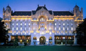 The Art Nouveau façade of the Gresham Palace in Budapest