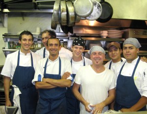 Chef Laurent Quenioux (in a white tee-shirt) from Bistro LQ and his team Chef Laurent Quenioux (in a white tee-shirt) from Bistro LQ and his team