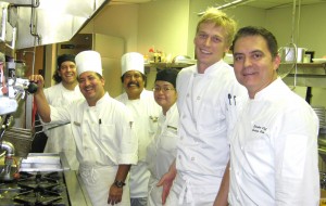Chef Andreas Nieto (right) and his team Chef Andreas Nieto (right) and his team