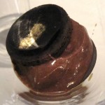 Ganache with ginger and chocolate ice cream