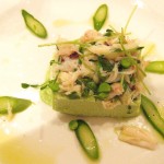 Il Grano: Fava panacotta, dungeness crab, English pea-fava & Sacramento Delta asparagus