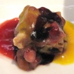 Fruit biscuit with seasonal coulis