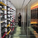 Wine director Julie Lin in the wine tower
