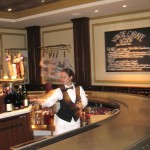 The bar at Bouchon Beverly Hills, on the second floor