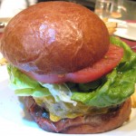 The beef burger at Bouchon Beverly Hills