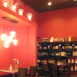 A dining booth where there used to be refrigerator space