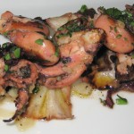 Braised baby octopus with charred radicchio and cipollini onion marmelata
