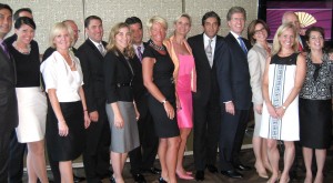 Left to right: Chad Belisario, Corporate Public Relations Manager; Alyssa Bushey, Director of Communications, Mandarin Oriental Las Vegas. Back row, obstructed: Paul Jones, General Manager, Mandarin Oriental Singapore; Kathleen Shea, Vice President of Sales & Marketing, The Americas.  Back row, obstructed: Rudy Tauscher, Area Vice President & General Manager, Mandarin Oriental New York; Cliff Atkinson, General Manager, Mandarin Oriental San Francisco. Alexandra Wensley, Director of Communications, Mandarin Oriental Miami; Richard Baker, Executive Vice President, Southern Region, The Americas; Susanne Hatje, General Manager, Mandarin Oriental Boston; Sophie Gayot; Rajesh Jhingon, General Manager, Mandarin Oriental Las Vegas; Christian Hassing, General Manager, Mandarin Oriental Tokyo; Amanda Hyndman, General Manager, Mandarin Oriental Washington, D.C.; Tammy Peters, Director of Communications, Mandarin Oriental New York. Back row, partially obstructed: Kurt Wachtveitl, Special Ambassador, Mandarin Oriental Hotel Group. Danielle DeVoe, Vice President of Communications, The Americas.