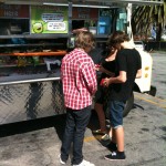Patrons buying their next meal