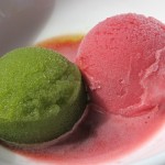 Tiato and raspberry sorbet