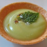 Fava bean hummus tart with zatar oil