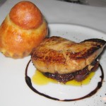 Sautéed La Belle Farms foie gras with fig and shallot jam and petite brioche maison
