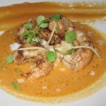 Petites langoustines a la Thai coconut creamy jasmine rice with peanut crème