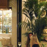 The main dining room and bar area