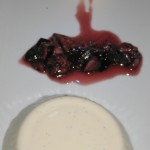 Tahitian vanilla bean panna cotta with fig and banyuls compote, semolina fig gateau