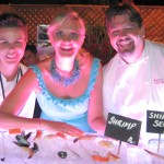Bouchon Beverly Hills chef de cuisine Rory Herrmann and sous-chef Katie Hagan-Whelchel with Sophie Gayot