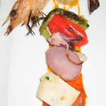 Mixed grill of select ocean fish, shellfish and blue prawns
