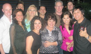 From left to right: Christopher Hennessy, Comme Ca general manager; Yassmin Sarmadi, Church & State owner; Tim Loden, Comme Ca mixologist; Sophie Gayot; Charlotte Cramer, BOA mixologist; Claudia Smith, Joe’s Restaurant; Hector Bury, Joe’s Restaurant mixologist, Victoria Recano,  TV personality; Dave Ferney, Church & State mixologist; Michael Cardenas, BOA owner.