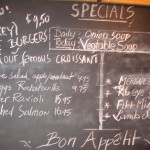 The specials menu at Maison Richard