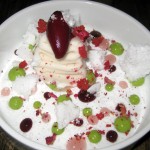 Black currant-lychee with avocado, violets, crème de cassis, gentian and hyssop