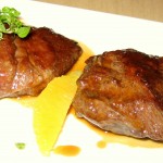 Braised veal cheeks with California oranges
