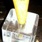 West Hollywood cone, rainbow flying fish roe, cauliflower crème fraîche