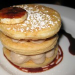 Napoléon noisettes with hazelnut mousse, crème chantilly and banana brûlée