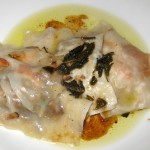 Three Wise Ravioli: wild goose, Porcini mushrooms, pumpkin and maple sage
