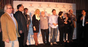 From left to right: Jean Joho, Brooke McDougall, Sophie Gayot, Michel Richard, Fabio Viviani, Dana Cowin, Bonnie Ster, Ralph Pagano 