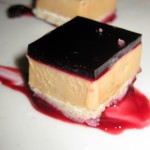 Foie gras PB&J with huckleberry gelée and hazelnut