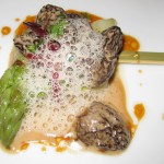 L'Asperge Verte: Green asparagus with jambon Iberico de bellota and fresh morels