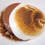 Valrhona chocolate marquise with hazelnut, marshmallow and chocolate sorbet