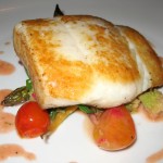 Seared halibut with mashed Yukon gold potatoes, capers, lime sauce and brown butter