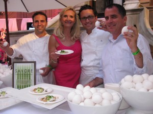 Savore Catering team: Daniel Elkins, Richard Lauther, Michael Morisette with Sophie Gayot