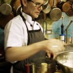 Chef Finkelstein preparing bannock bread