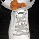 Croquetas de pollo: traditional chicken fritters in a shoe