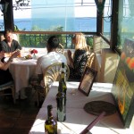Wine tasting room overlooking the Pacific