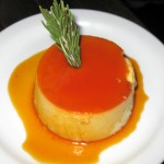 Flan de romero y limon: lemon-rosemary flan