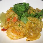 Arroz con erizo: Peruvian paella, mixed seafood and sea urchin sauce
