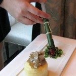 Roasred tomate with licorish perfum, estragon juice, basilic and persil in a seringe
