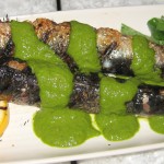 Monterey Bay sardines with salsa verde and grilled lemons