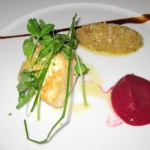 Pan-seared halibut