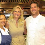 Pastry chef Morgan Bordenave, Sophie Gayot, chef Micah Wexler of MEZZE restaurant