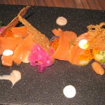 Wild salmon and purple onion on B. Bendik & Son Rye