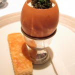 Egg Caviar: Soft poached egg, lemon crème fraîche and American caviar