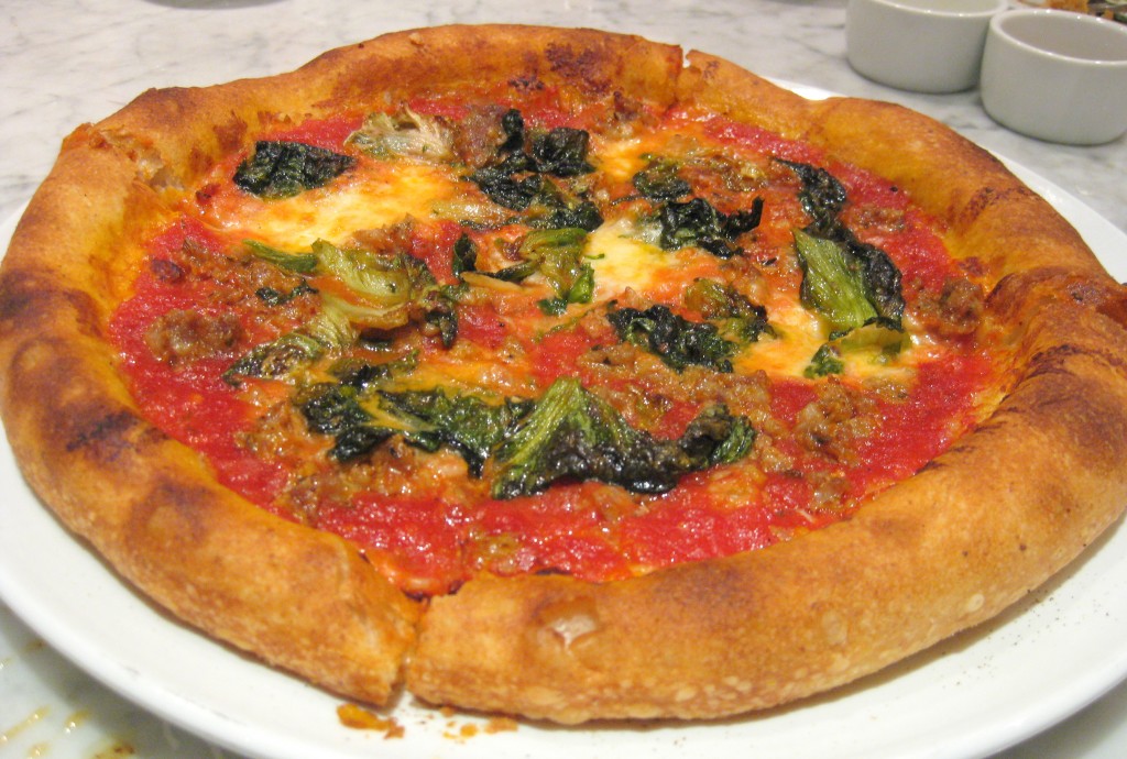 House made pork belly sausage pizza