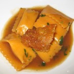 Tortelloni filled with pumpkin, sage, butter and parmesan cheese