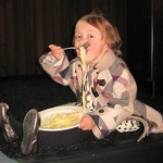 A young fan of David Awad's pasta